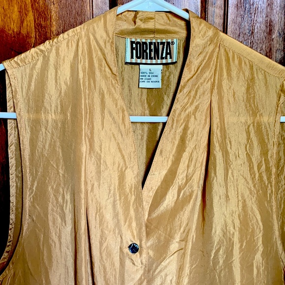 Vintage 80’s Forenza 100% Silk Sleeveless Blouse Excellent Condition! L - Picture 3 of 7